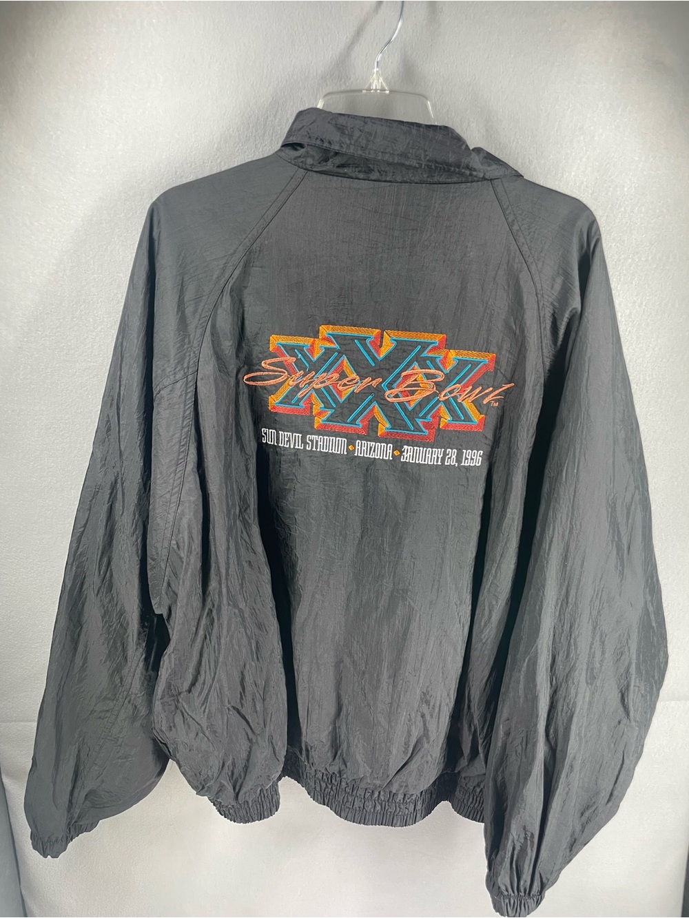 Super Bowl XXX  Dallas Cowboys Windbreaker Mens XL LOGO 7 1995 Vintage NFL